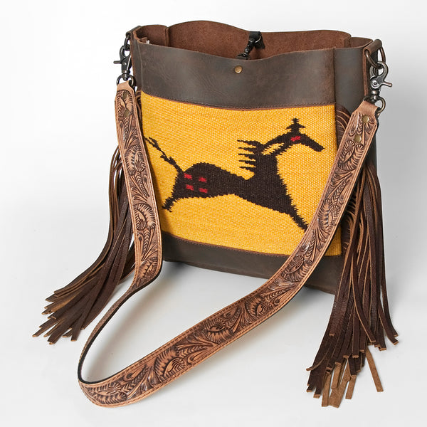 ADBG624 American Darling Hand Tooled Floral & Saddle Blanket Western Messenger Bag