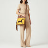 LC-ADBGS146 Southwestern Crossbody Bag - Hand-Tooled Leather & Wool Blend