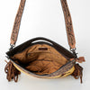 LC-ADBGS146 Southwestern Crossbody Bag - Hand-Tooled Leather & Wool Blend