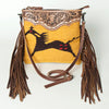 ADBG236 American Darling Western Cross body Bag Hand-Tooled Leather & Saddle Blanket