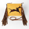 ADBG236 American Darling Handcrafted Western Cross body Bag with Saddle Blanket and Fringes