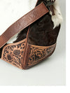 ADBG516 American Darling Western Hand Tooled Leather & Cowhide Travel Duffel Bag