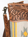 ADBG510 American Darling Hand Tooled Floral & Hand Woven Saddle Blanket Signature Cross Body Bag