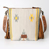 ADBG510 American Darling Hand Tooled Floral & Hand Woven Saddle Blanket Signature Cross Body Bag