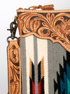 ADBG298 American Darling Cross body Bag - Hand Tooled Floral Leather & Woven Saddle Blanket Purse