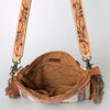 ADBG298 American Darling Cross body Bag - Hand Tooled Floral Leather & Woven Saddle Blanket Purse
