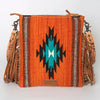 ADBG298 American Darling Cross body Bag - Hand Tooled Floral Leather & Woven Saddle Blanket Purse