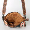 ADBG864 American Darling Hand Tooled & Hand Woven Saddle Blanket Large Cross body Bag