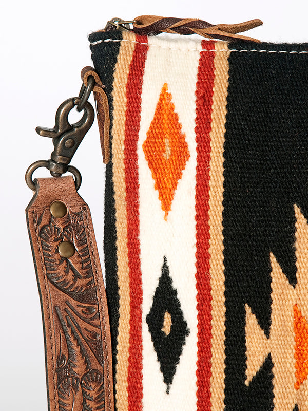 ADBG864 American Darling Hand Tooled & Hand Woven Saddle Blanket Large Cross body Bag
