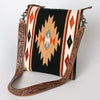 ADBG864 American Darling Hand Tooled & Hand Woven Saddle Blanket Large Cross body Bag