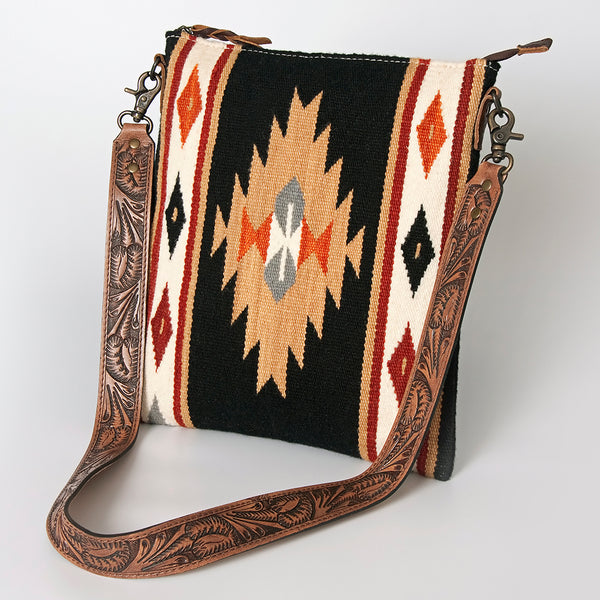 ADBG864 American Darling Hand Tooled & Hand Woven Saddle Blanket Large Cross body Bag