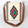 ADBG864 American Darling Hand Tooled & Hand Woven Saddle Blanket Large Cross body Bag