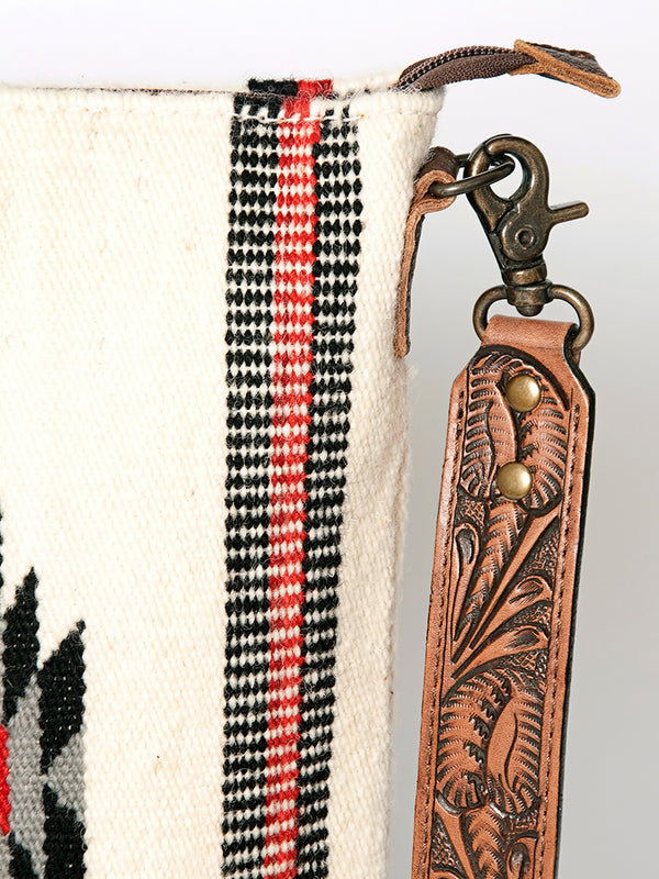 ADBG864 American Darling Hand Tooled & Hand Woven Saddle Blanket Large Cross body Bag