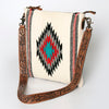 ADBG864 American Darling Hand Tooled & Hand Woven Saddle Blanket Large Cross body Bag