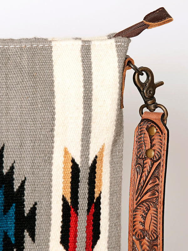 ADBG864 American Darling Hand Tooled & Hand Woven Saddle Blanket Large Cross body Bag