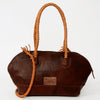 ADBGD150 American Darling Western Leather Tote Bag - Fringed Handcrafted Purse with Turquoise