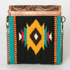 ADBG825 American Darling Western Small Cross body Bag Hand Tooled Floral with Hand Woven Saddle Blanket