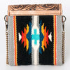 ADBG825 American Darling Western Small Cross body Bag Hand Tooled Floral with Hand Woven Saddle Blanket