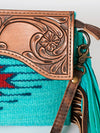 ADBG664 American Darling Hand Tooled Floral & Saddle Blanket Western Small Cross body Bag