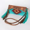 ADBG664 American Darling Hand Tooled Floral & Saddle Blanket Western Small Cross body Bag