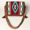 ADBGA207 American Darling Hand Tooled Saddle Blanket Fringed Leather Cross body Bag