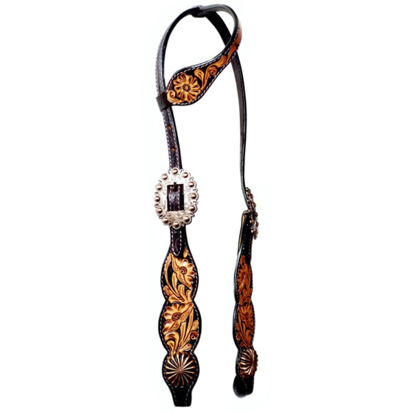 BER285-Western Leather One Ear Headstall