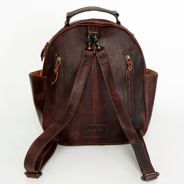 LC-ADBGZ631A Handwoven Wool & Genuine Leather Western Backpack - Tribal Turquoise Design