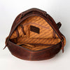 LC-ADBGZ631B Handwoven Wool & Leather Western Backpack - Red with Lightning Pattern