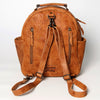 LC-ADBGZ632A Handwoven Wool & Tan Leather Western Backpack - Multicolor Tribal Design
