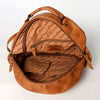 LC-ADBGZ632A Handwoven Wool & Tan Leather Western Backpack - Multicolor Tribal Design