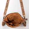 ADBG510 American Darling Tooled Leather & Saddle Blanket Crossbody Bag Western Fringe Purse