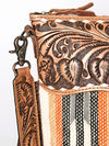 ADBG510 American Darling Tooled Leather & Saddle Blanket Crossbody Bag Western Fringe Purse