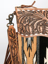 ADBG510 American Darling Signature Cross Body Bag - Hand Tooled Floral Leather & Woven Saddle Blanket