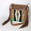 ADBG510 American Darling Signature Cross Body Bag - Hand Tooled Floral Leather & Woven Saddle Blanket