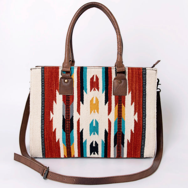 ADBG632 American Darling Hand Woven Saddle Blanket Western Leather Tote Bag