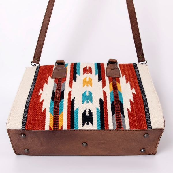 ADBG632 American Darling Hand Woven Saddle Blanket Western Leather Tote Bag