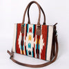 ADBG632 American Darling Hand Woven Saddle Blanket Western Leather Tote Bag