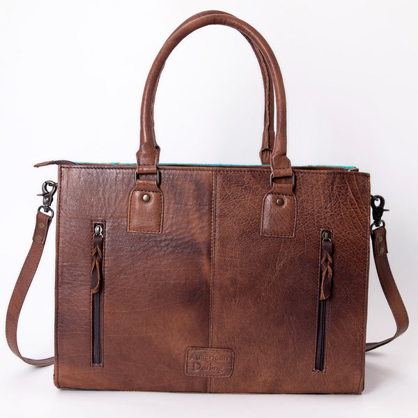 ADBG632 American Darling Hand Woven Saddle Blanket Western Leather Tote Bag
