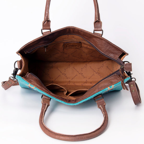 ADBG632 American Darling Hand Woven Saddle Blanket Western Leather Tote Bag
