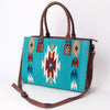 ADBG632 American Darling Hand Woven Saddle Blanket Western Leather Tote Bag