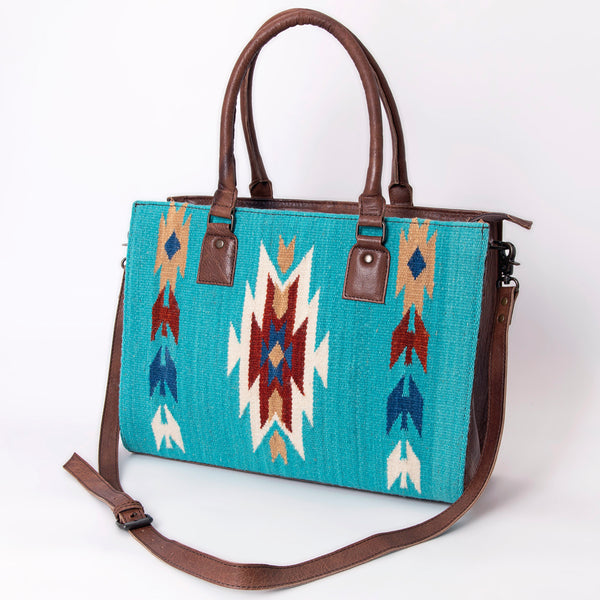 ADBG632 American Darling Hand Woven Saddle Blanket Western Leather Tote Bag
