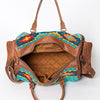 ADBG605 American Darling Hand Woven Saddle Blanket Western Leather Duffel Bag
