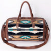 ADBG605 American Darling Hand Woven Saddle Blanket Western Leather Duffel Bag