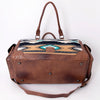 ADBG605 American Darling Hand Woven Saddle Blanket Western Leather Duffel Bag