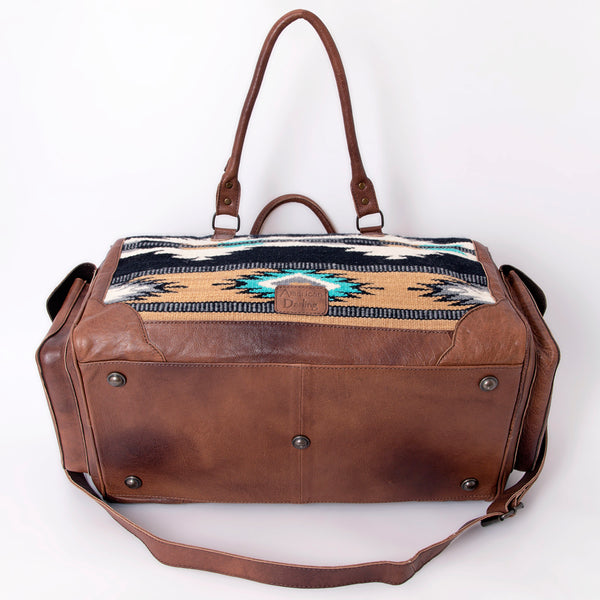 ADBG605 American Darling Hand Woven Saddle Blanket Western Leather Duffel Bag