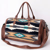 ADBG605 American Darling Hand Woven Saddle Blanket Western Leather Duffel Bag