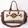 ADBG605 American Darling Hand Woven Saddle Blanket Western Leather Duffel Bag