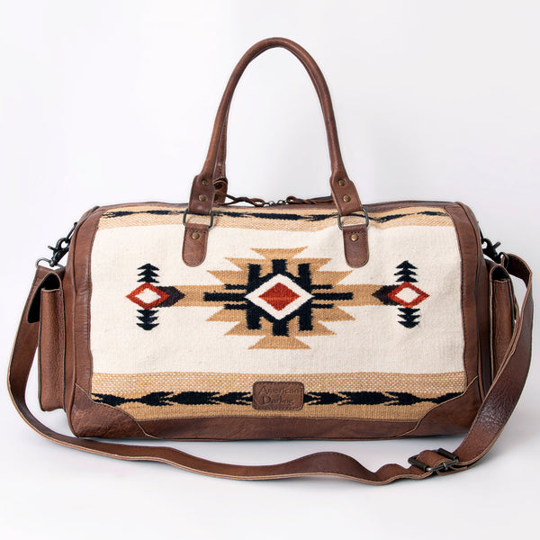 ADBG605 American Darling Hand Woven Saddle Blanket Western Leather Duffel Bag