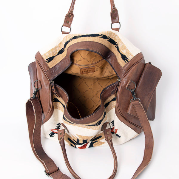 ADBG605 American Darling Hand Woven Saddle Blanket Western Leather Duffel Bag