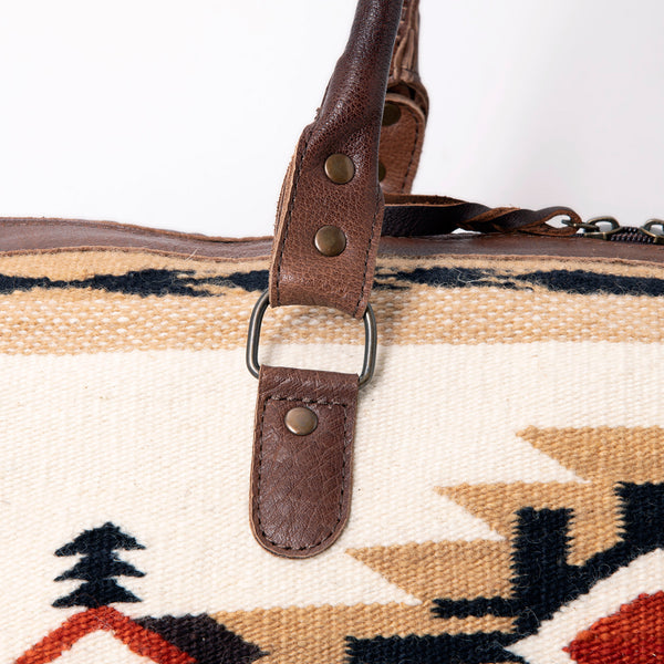 ADBG605 American Darling Hand Woven Saddle Blanket Western Leather Duffel Bag
